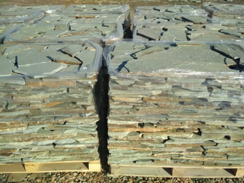 Плитняк златолит зелёный для цоколя, отмостки купить в Краснознаменском