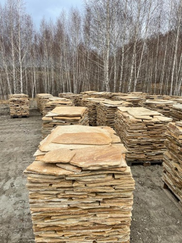 Плитняк златолит жёлтый для фасада 1,5-3 см купить в Краснознаменском