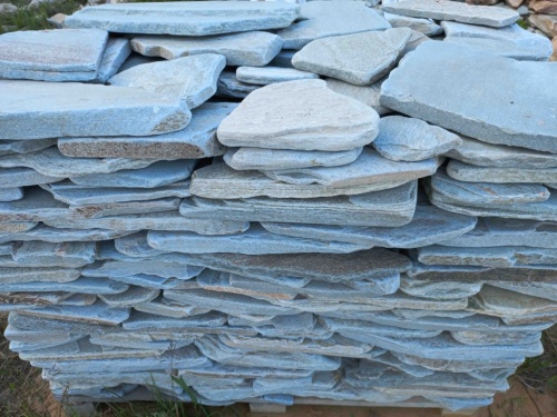 Плитняк златолит зелёный галтованный для цоколя купить в Краснознаменском